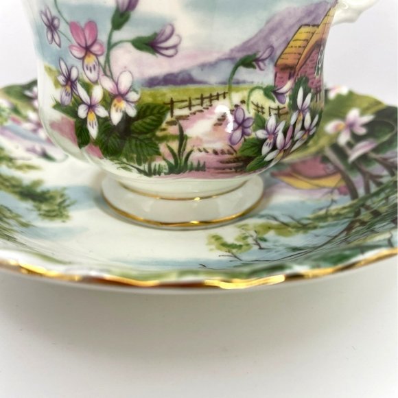 Vintage Royal Albert Bone China England Country Scenes Dingle Dell Teacup and Sa - Picture 15 of 15